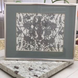 Framed Abstract Wall Art - Gray and White